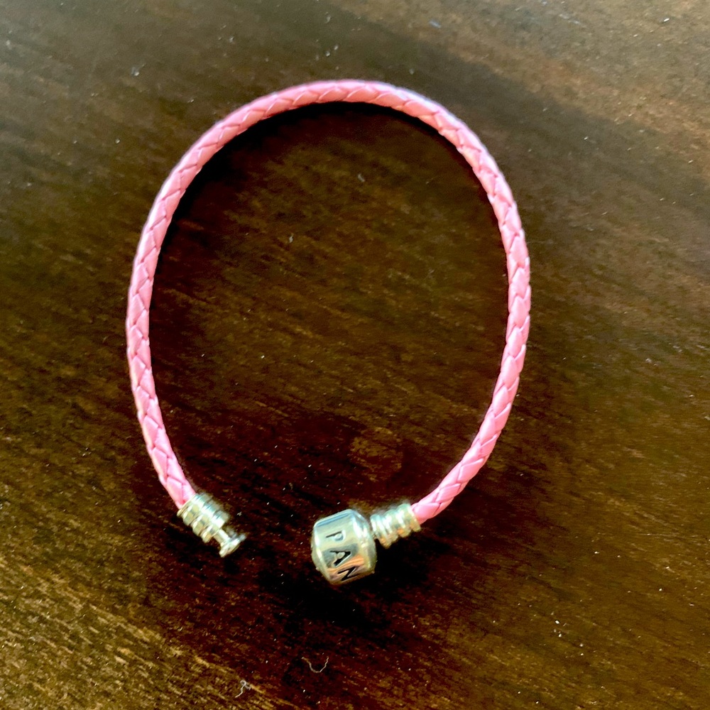 Pink Leather Pandora Bracelet